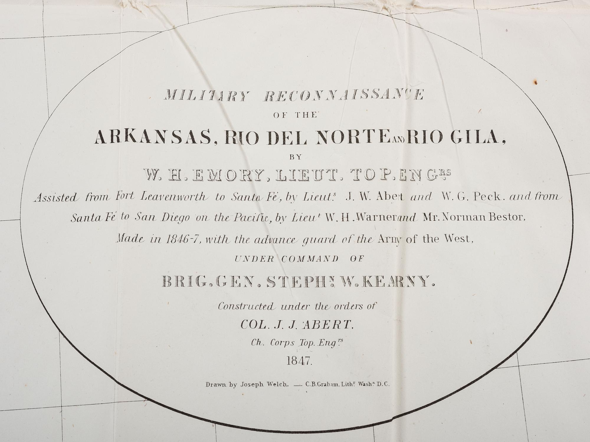 [MEXICAN WAR]. Rare map of the Southwest, 1848.