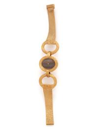OMEGA, 18K YELLOW GOLD AND TIGER'S EYE WATCH