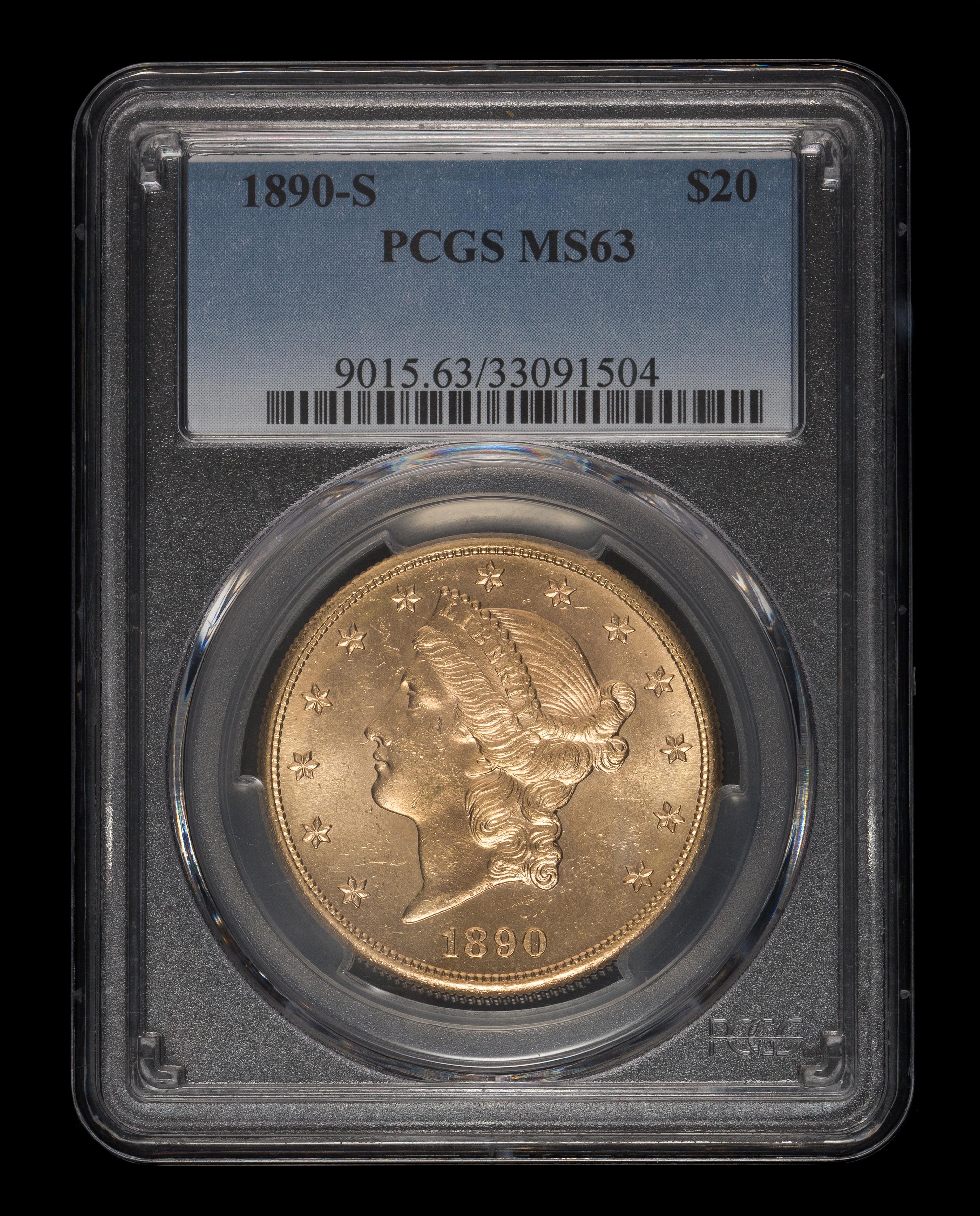 A United States 1890-S Liberty Head $20 Gold Coin