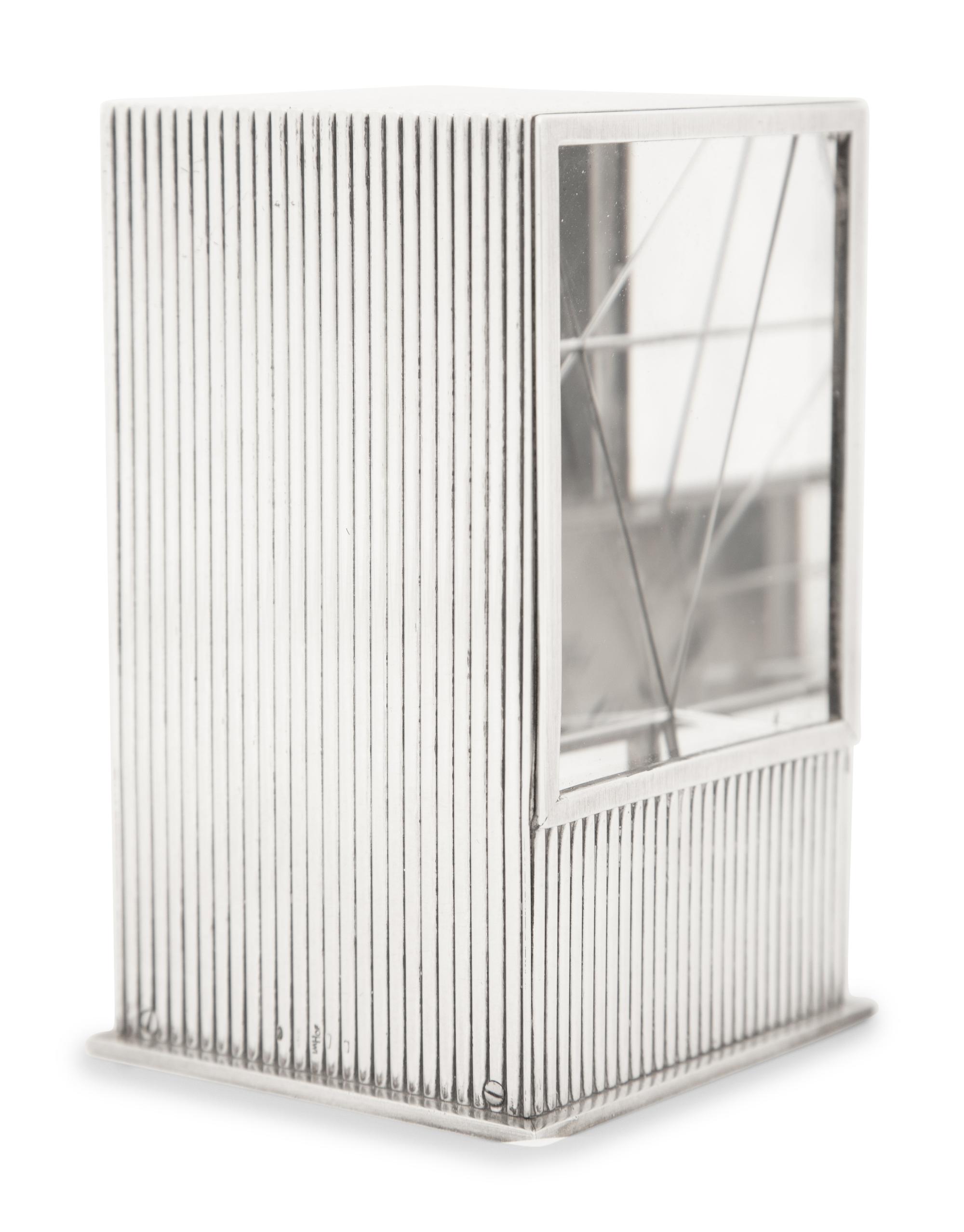 A Cartier Silver Prism Mystery Clock