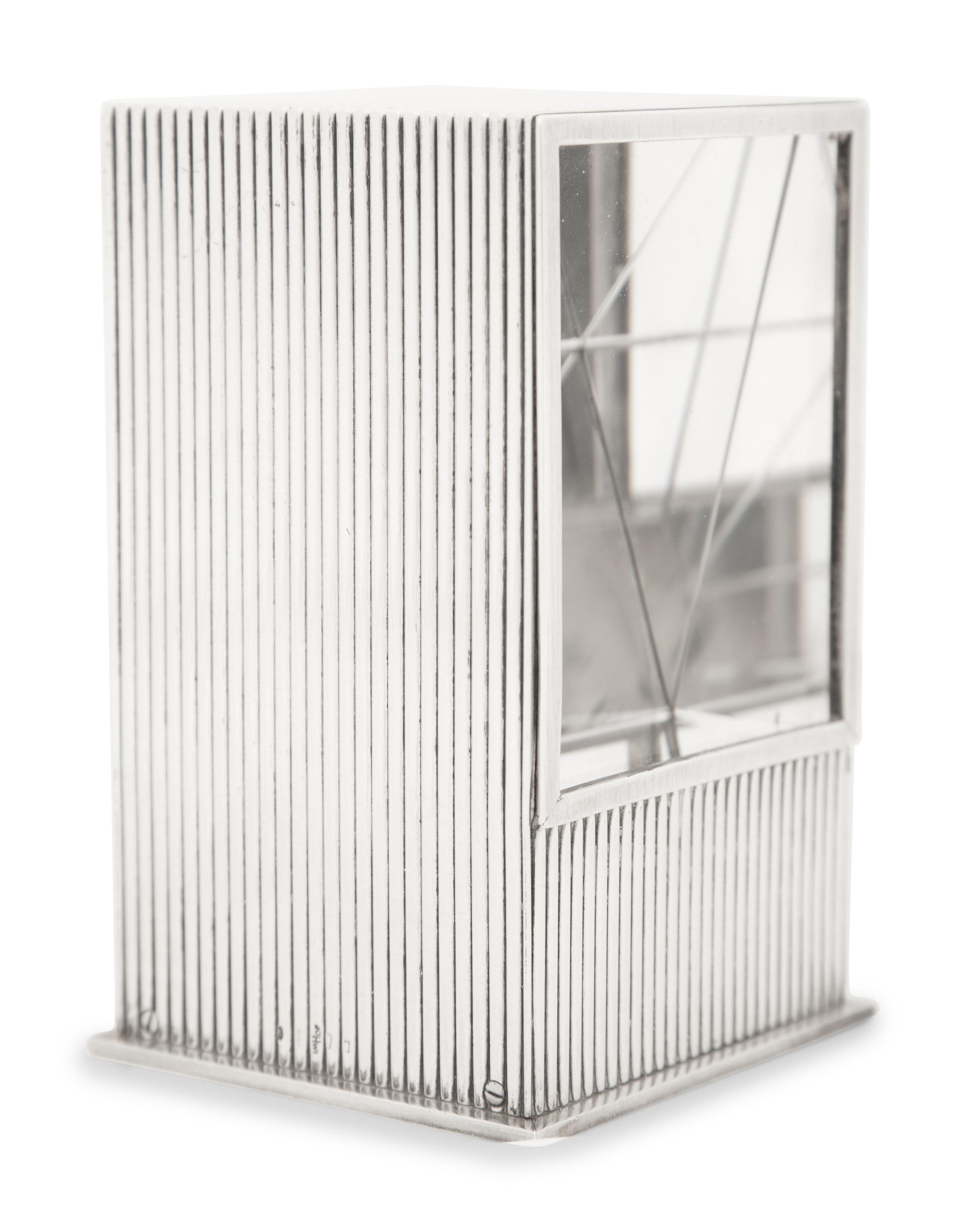 A Cartier Silver Prism Mystery Clock