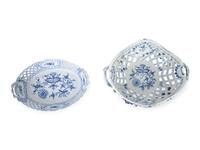 Two Meissen Blue Onion Porcelain Bowls — 19TH/20TH CENTURY