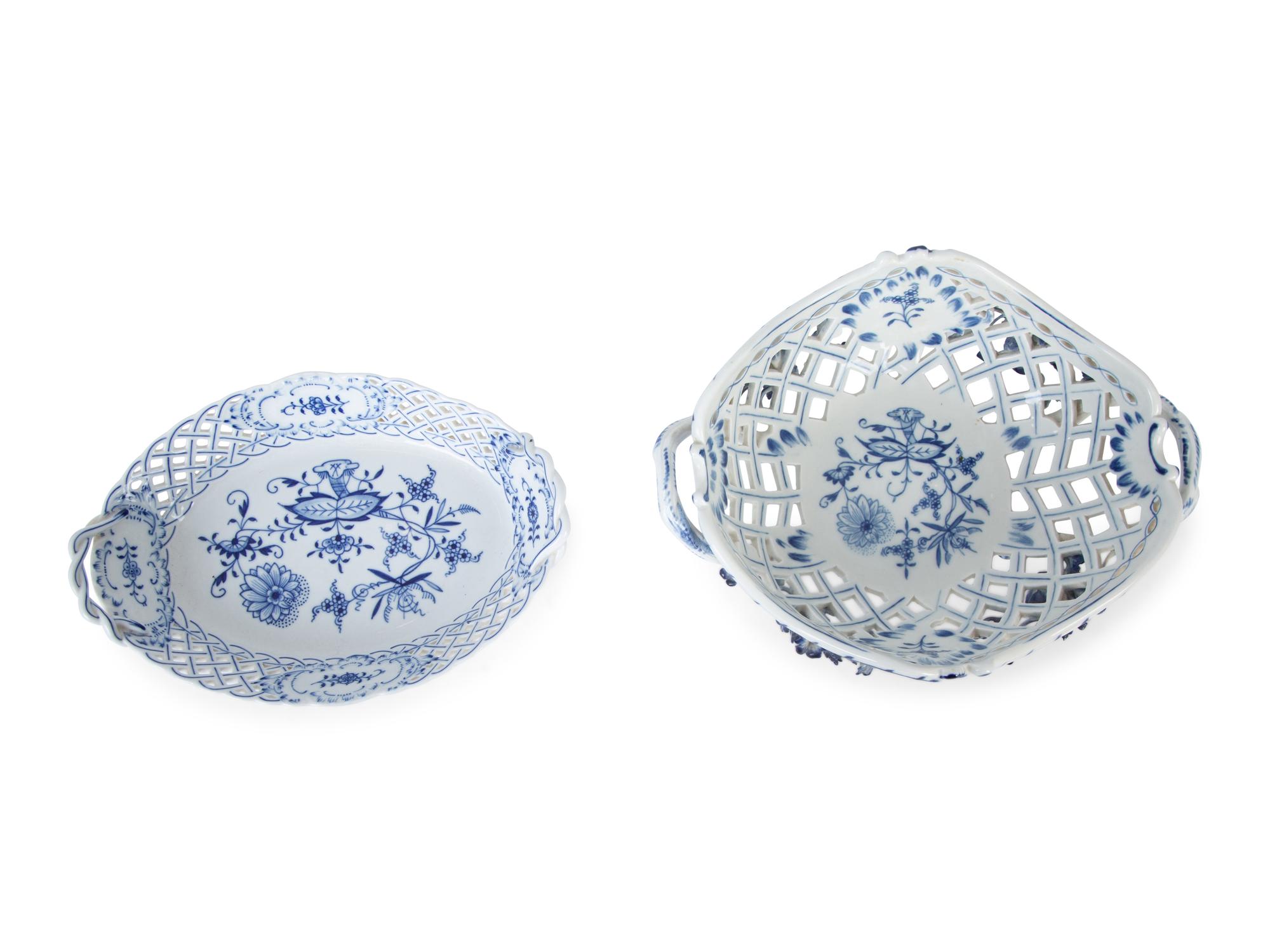 Two Meissen Blue Onion Porcelain Bowls — 19TH/20TH CENTURY