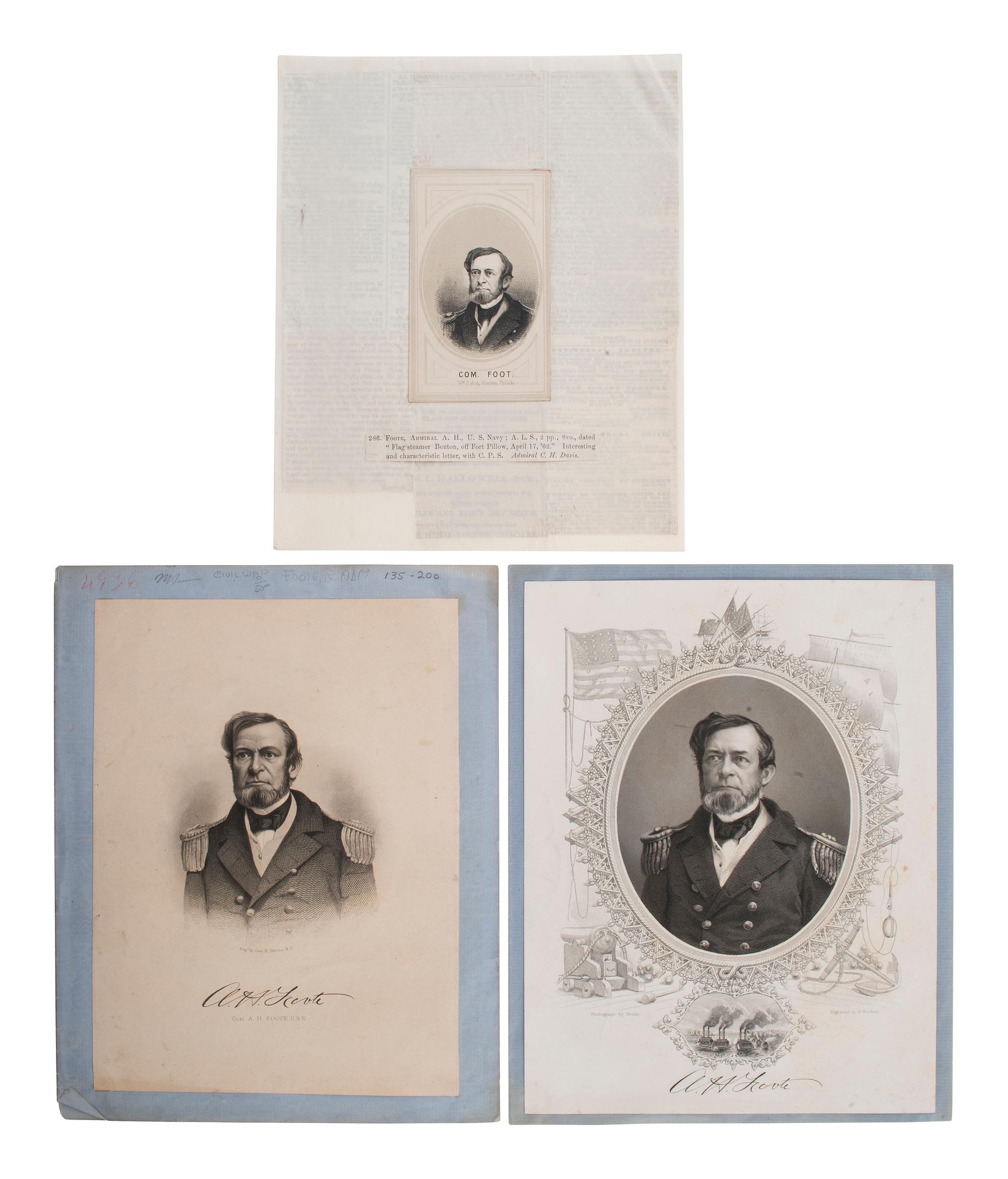 [CIVIL WAR]. FOOTE, Andrew H. (1906-1863). Autograph letter signed ("A.H. Foote"). Washington, [DC], 21 May 1863.