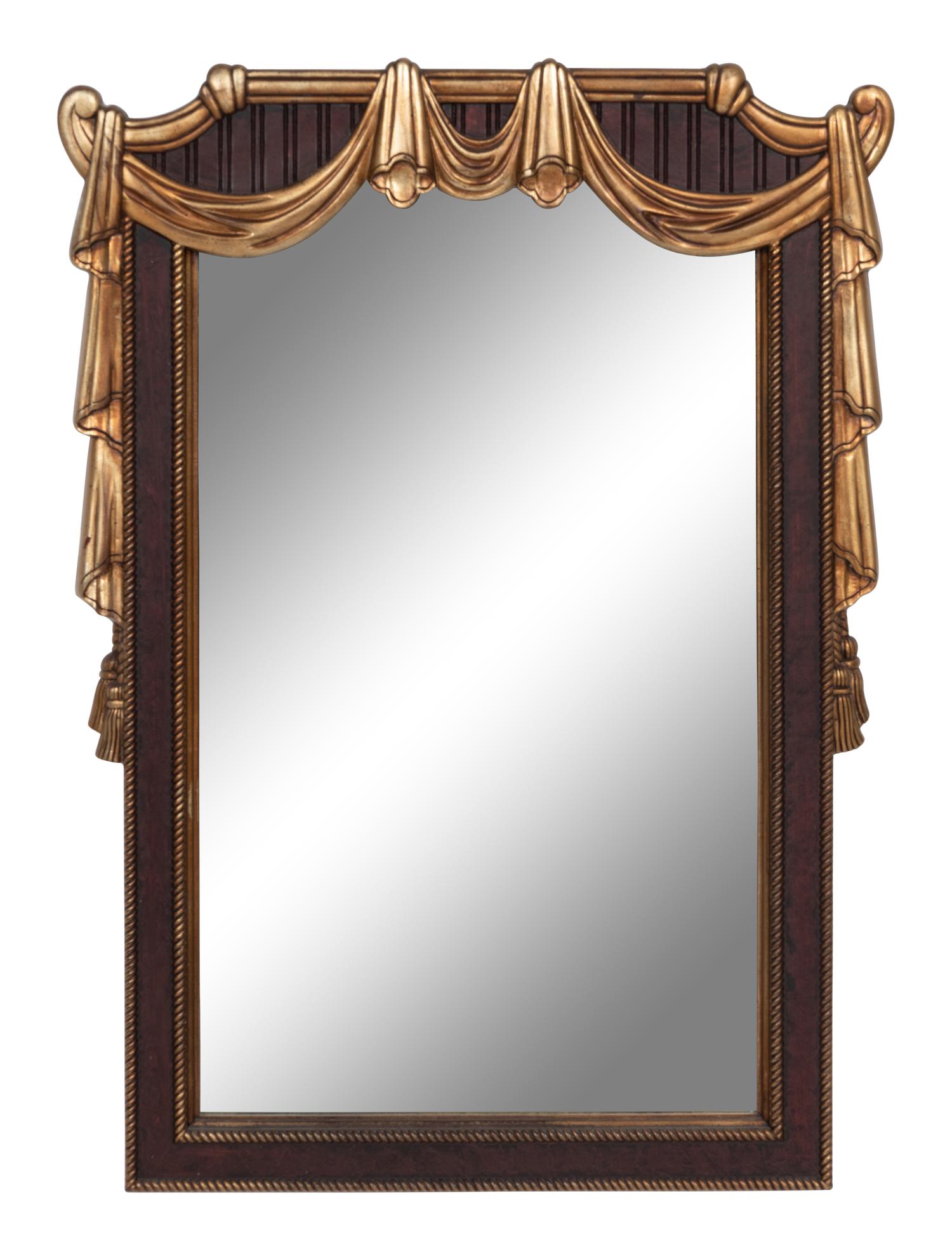 An Italian Trompe-L'Oeil Parcel-Gilt Mirror