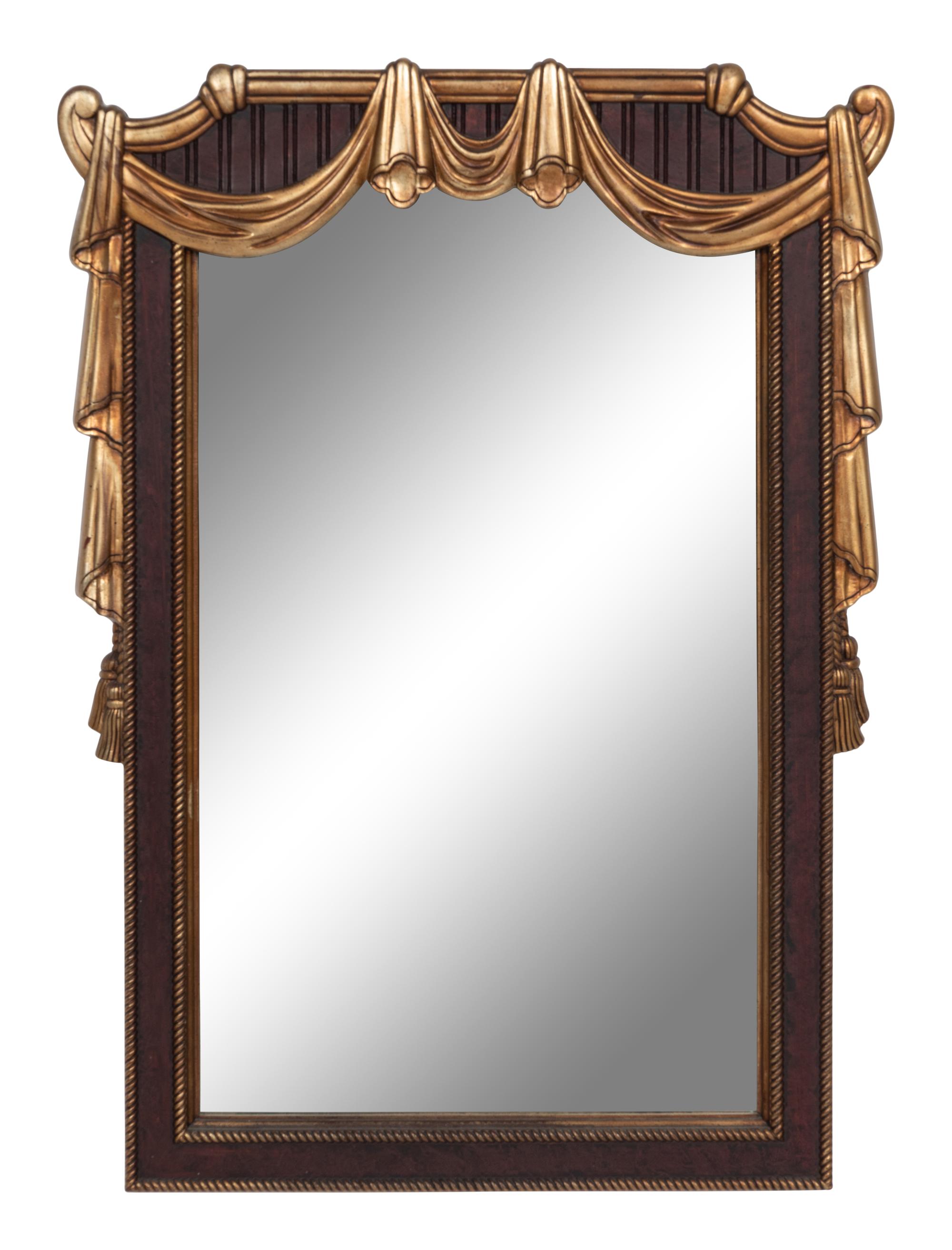 An Italian Trompe-L'Oeil Parcel-Gilt Mirror