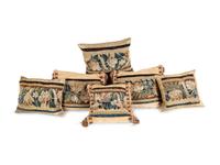Six Tapestry Upholstered Pillows