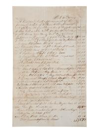 [ENSLAVEMENT & ABOLITION]. 2 estate documents listing enslaved persons, each with name and age included. Bourbon County, KY, 1833, 1854.