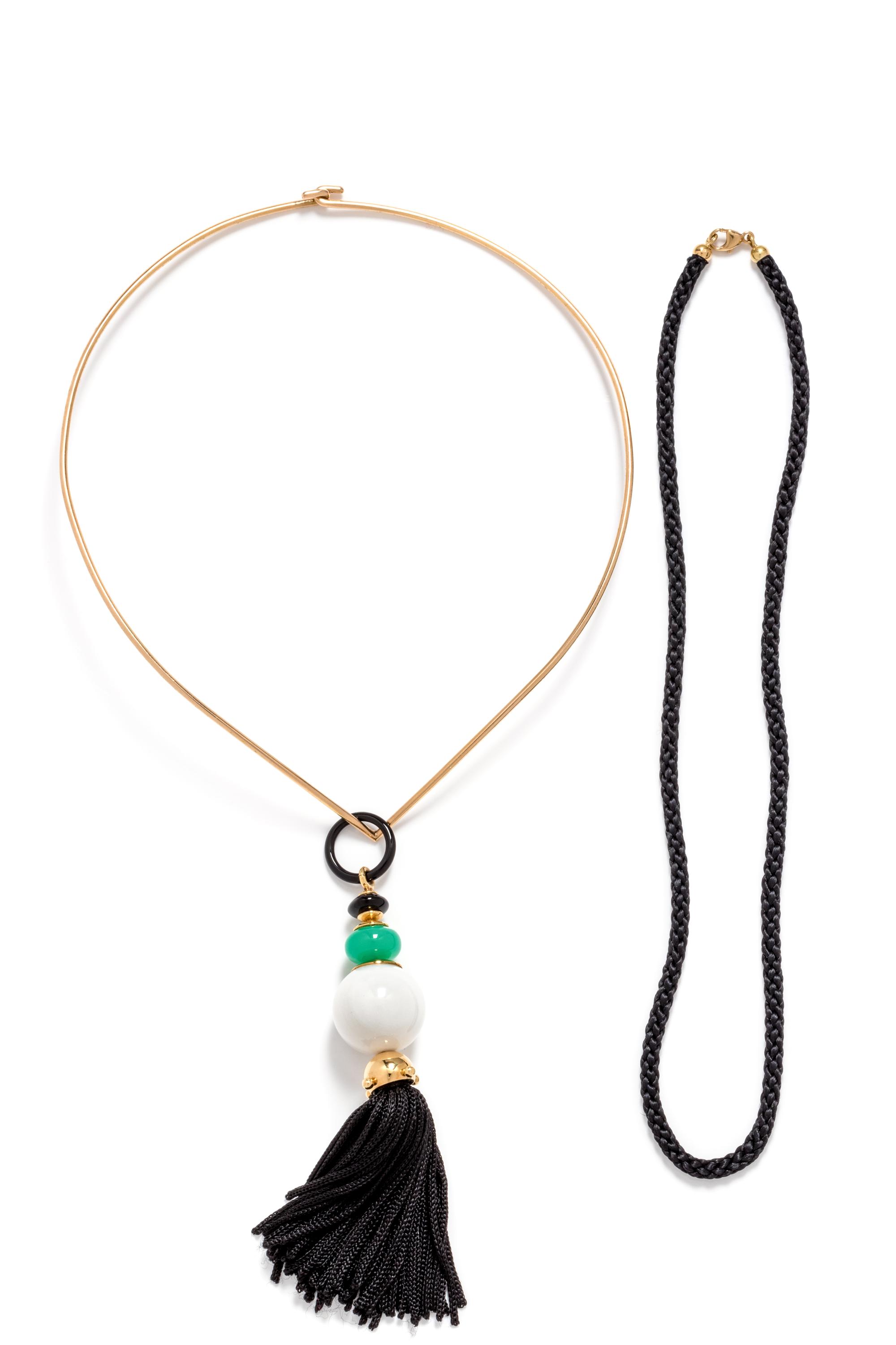 An 18 Karat Yellow Gold and Gemstone Tassel Pendant Necklace, Loffredo,