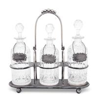 A Silver-Plate and Cut Glass Tantalus