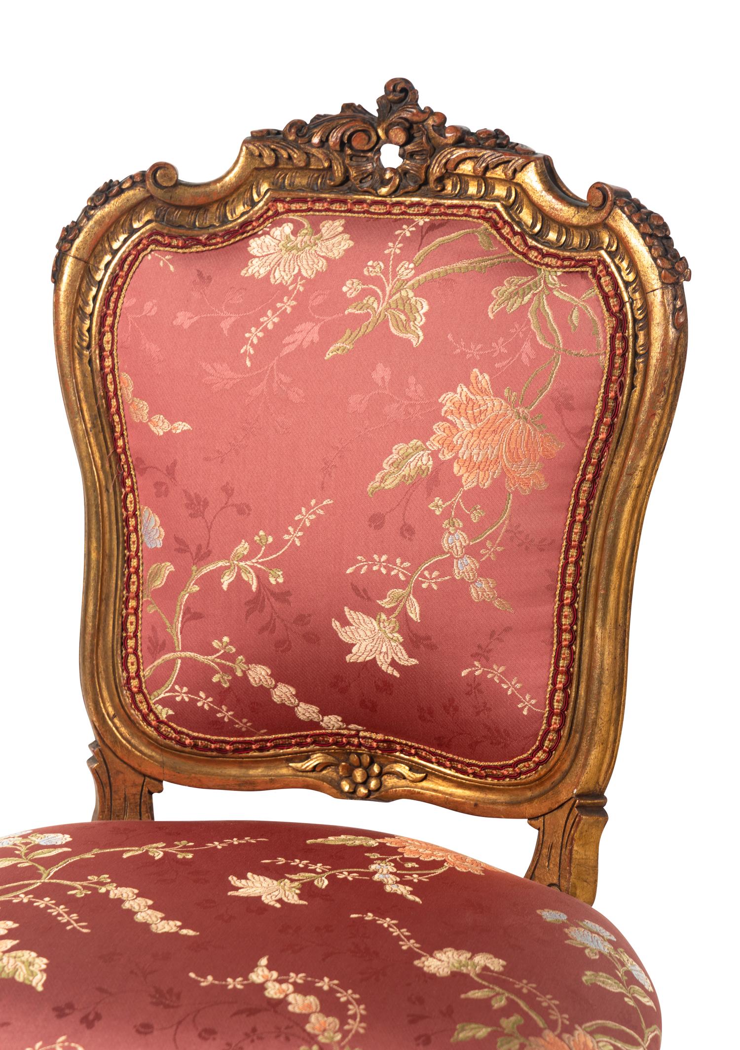 A Louis XV Style Giltwood Three-Piece Seating Suite