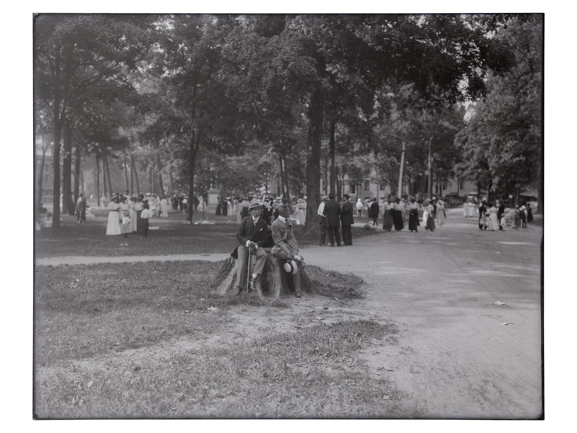 [EDUCATION]. 10 large format glass negatives featuring students at Wilberforce University.