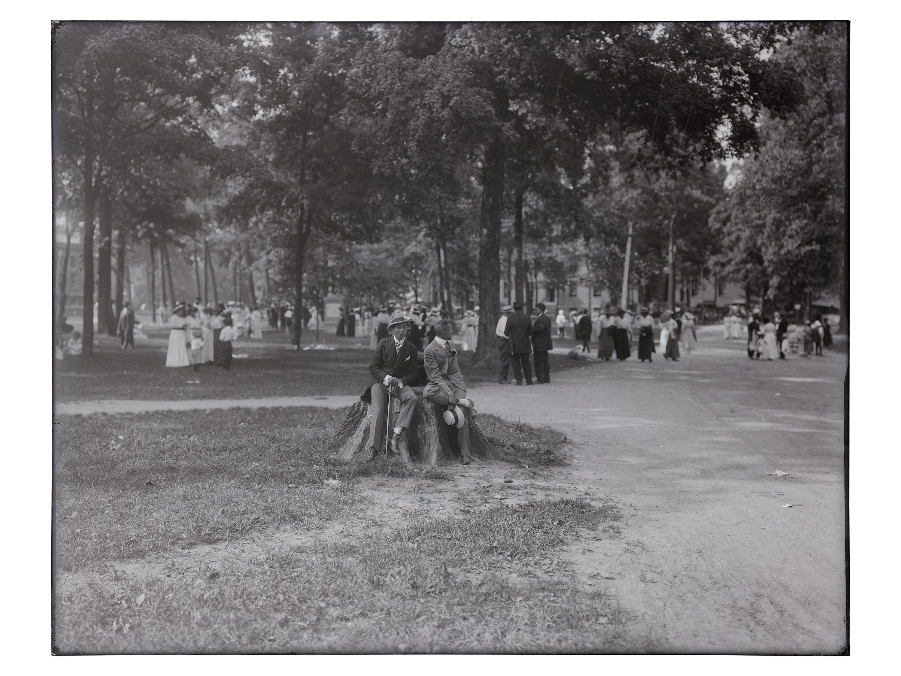[EDUCATION]. 10 large format glass negatives featuring students at Wilberforce University.