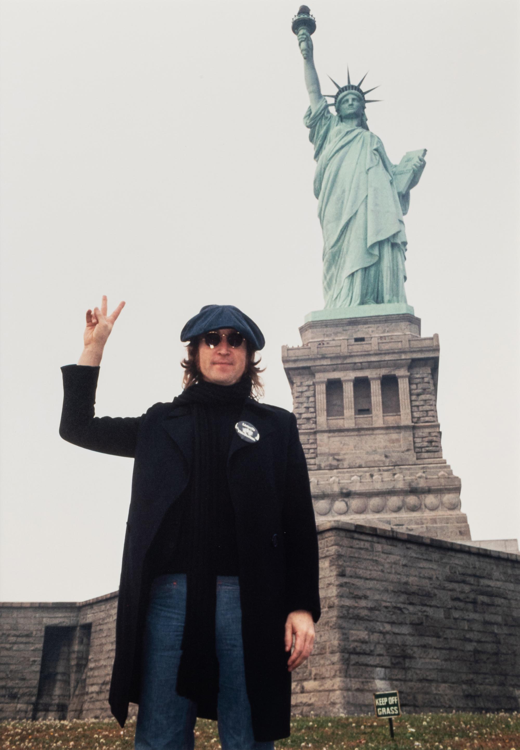 Bob Gruen (born 1945) John Lennon, Statue of Liberty, New York City, 1974