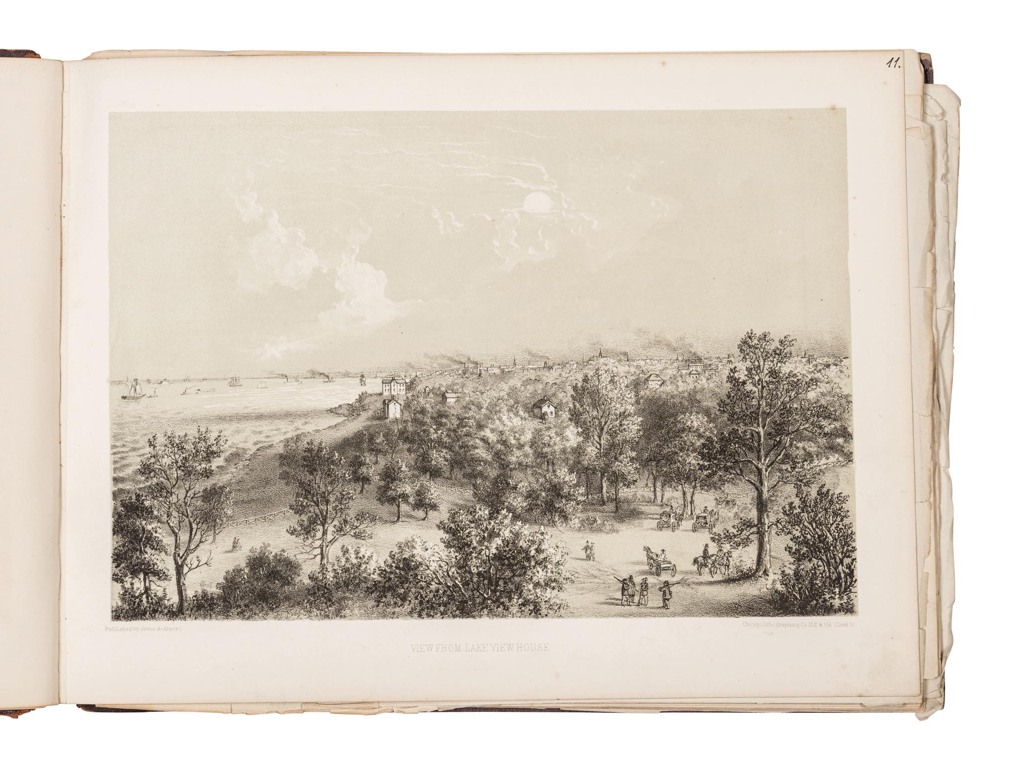 [CHICAGO]. KURZ, Louis (1834-1921). A group of 8 prints from Chicago Illustrated depicting pre-fire Chicago. Chicago: Jevne & Almini, 1866