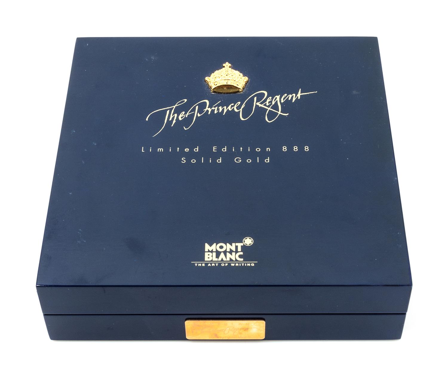 A Montblanc Patron of the Arts: Prince Regent 18 Karat Gold 888 Limited Edition Fountain Pen