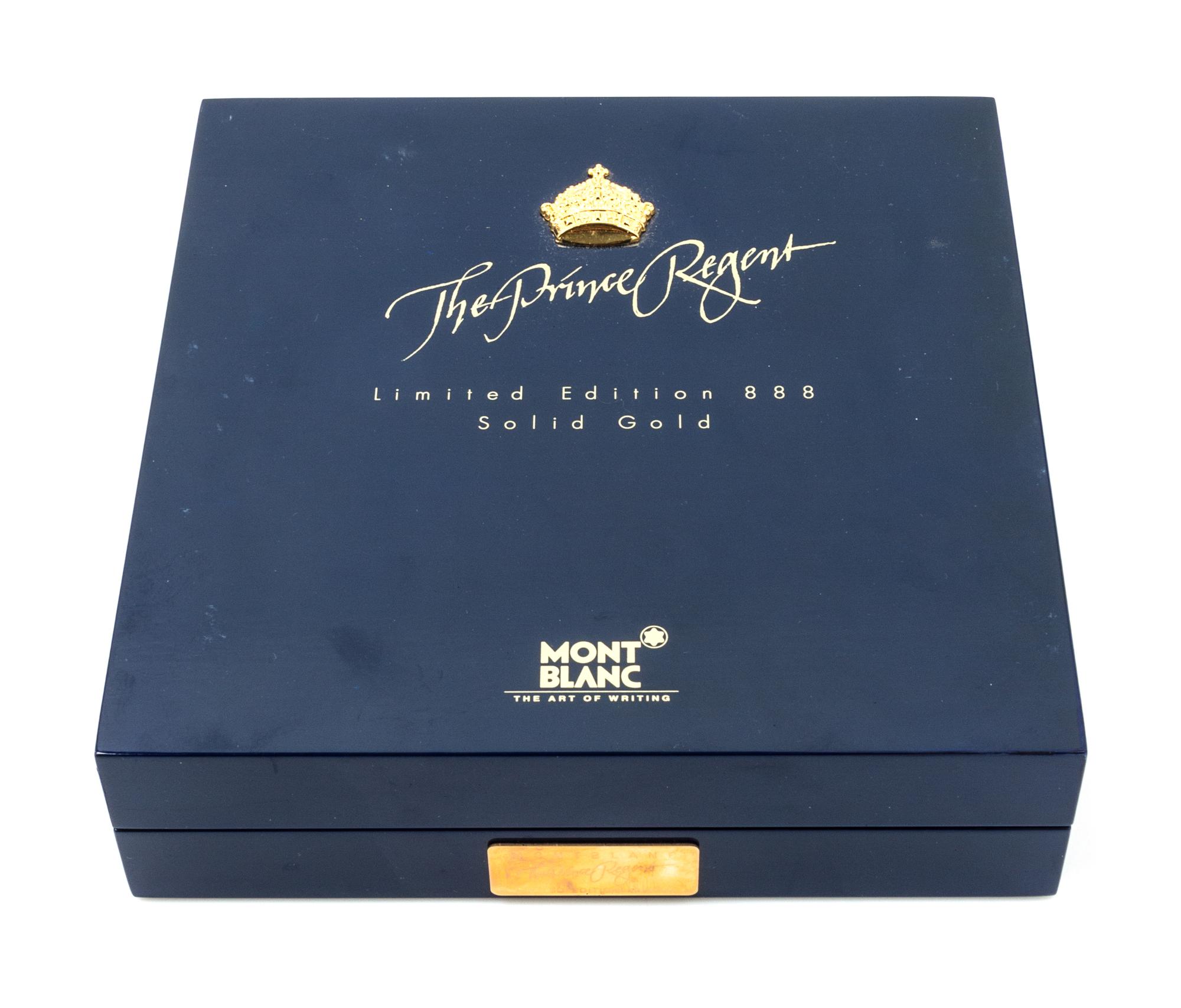 A Montblanc Patron of the Arts: Prince Regent 18 Karat Gold 888 Limited Edition Fountain Pen
