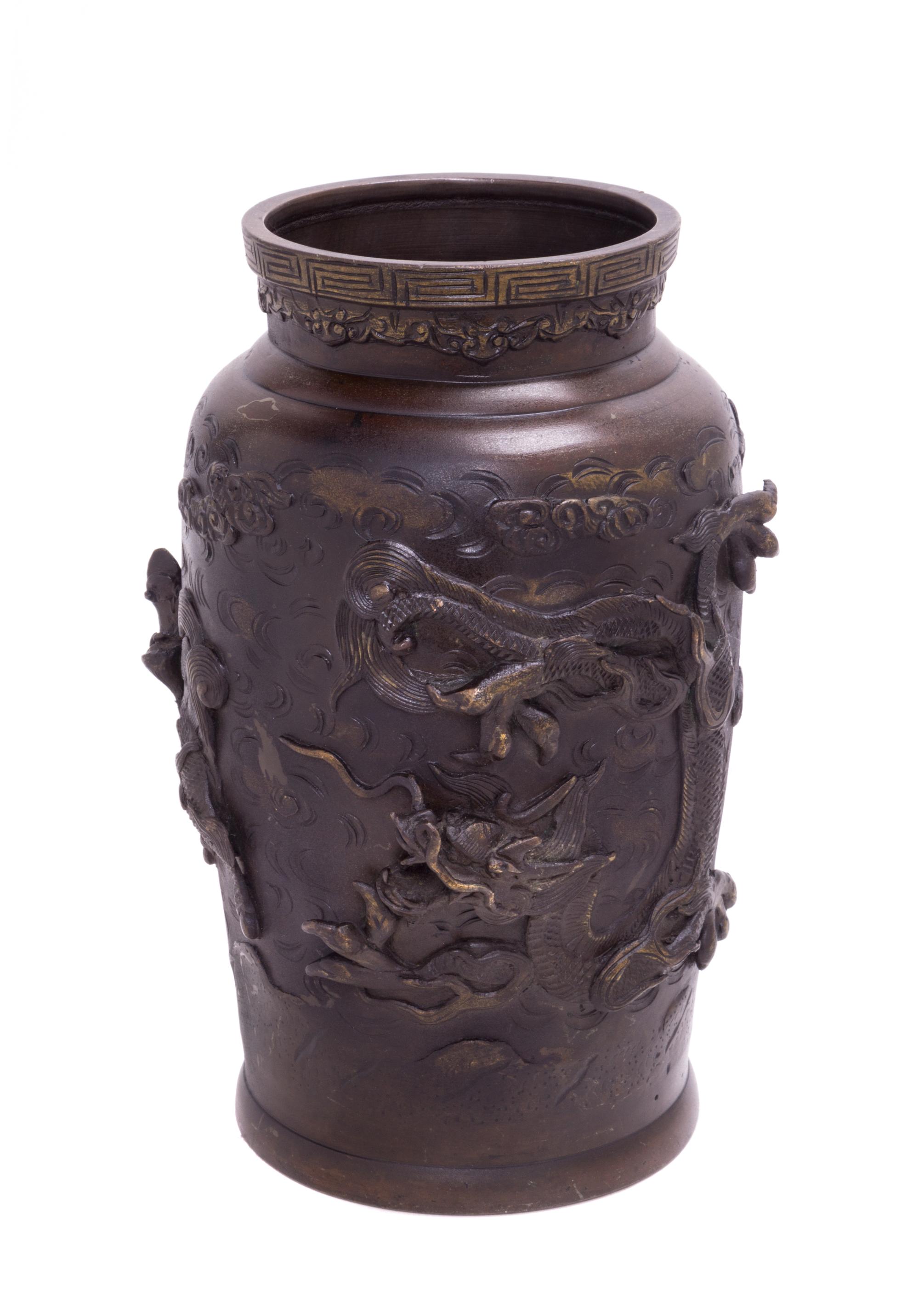 A Japanese Bronze Vase Height 9 1/2 inches. — 19TH/20TH CENTURY