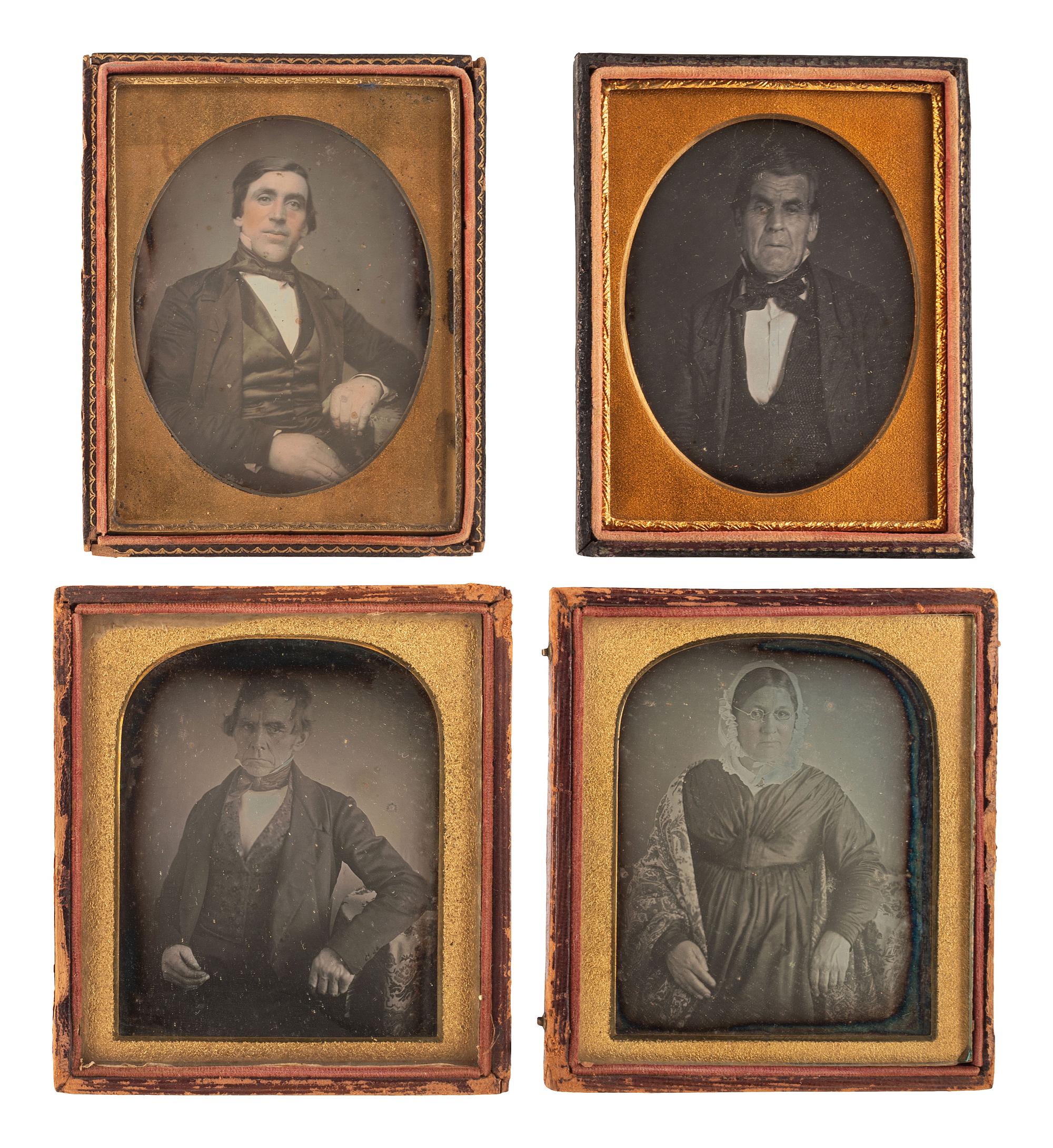 [EARLY PHOTOGRAPHY]. A group of 18 quarter and third plate daguerreotype portraits of men and women, including: