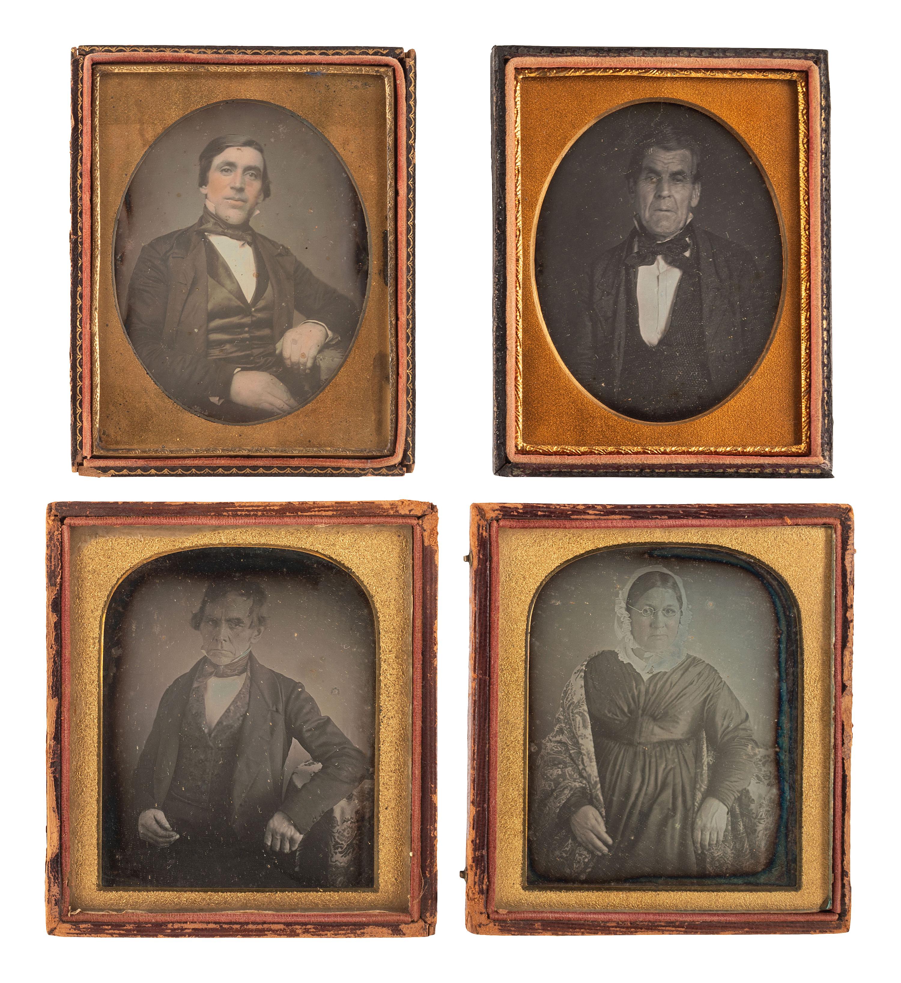 [EARLY PHOTOGRAPHY]. A group of 18 quarter and third plate daguerreotype portraits of men and women, including: