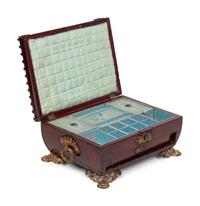 A Regency Gilt-Metal Mounted Leather Sewing Casket