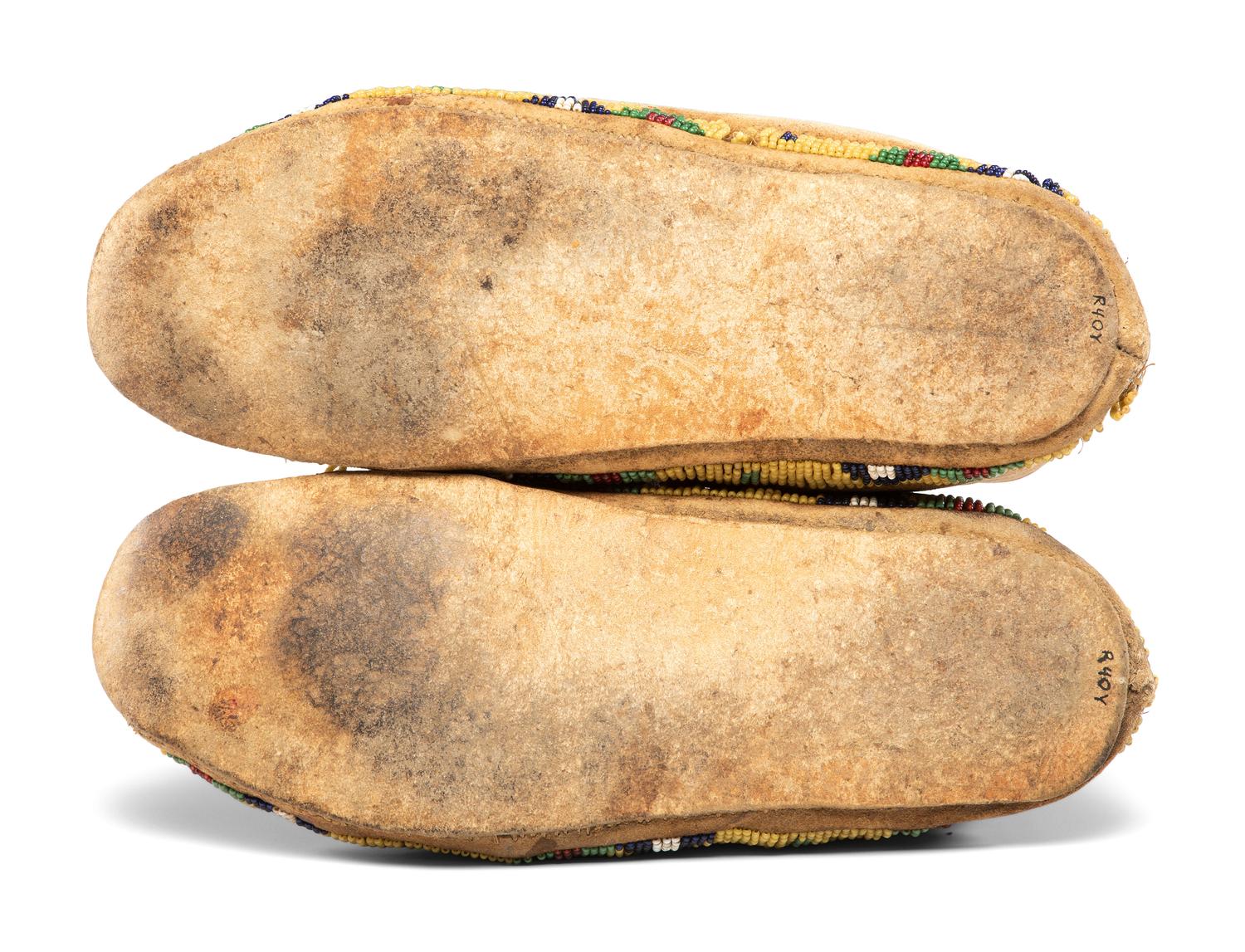 Northern Plains Beaded Hide Moccasins