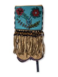 Anishinaabe Beaded Hide Tobacco Bag