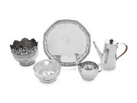 A Group of Five English Silver Table Articles