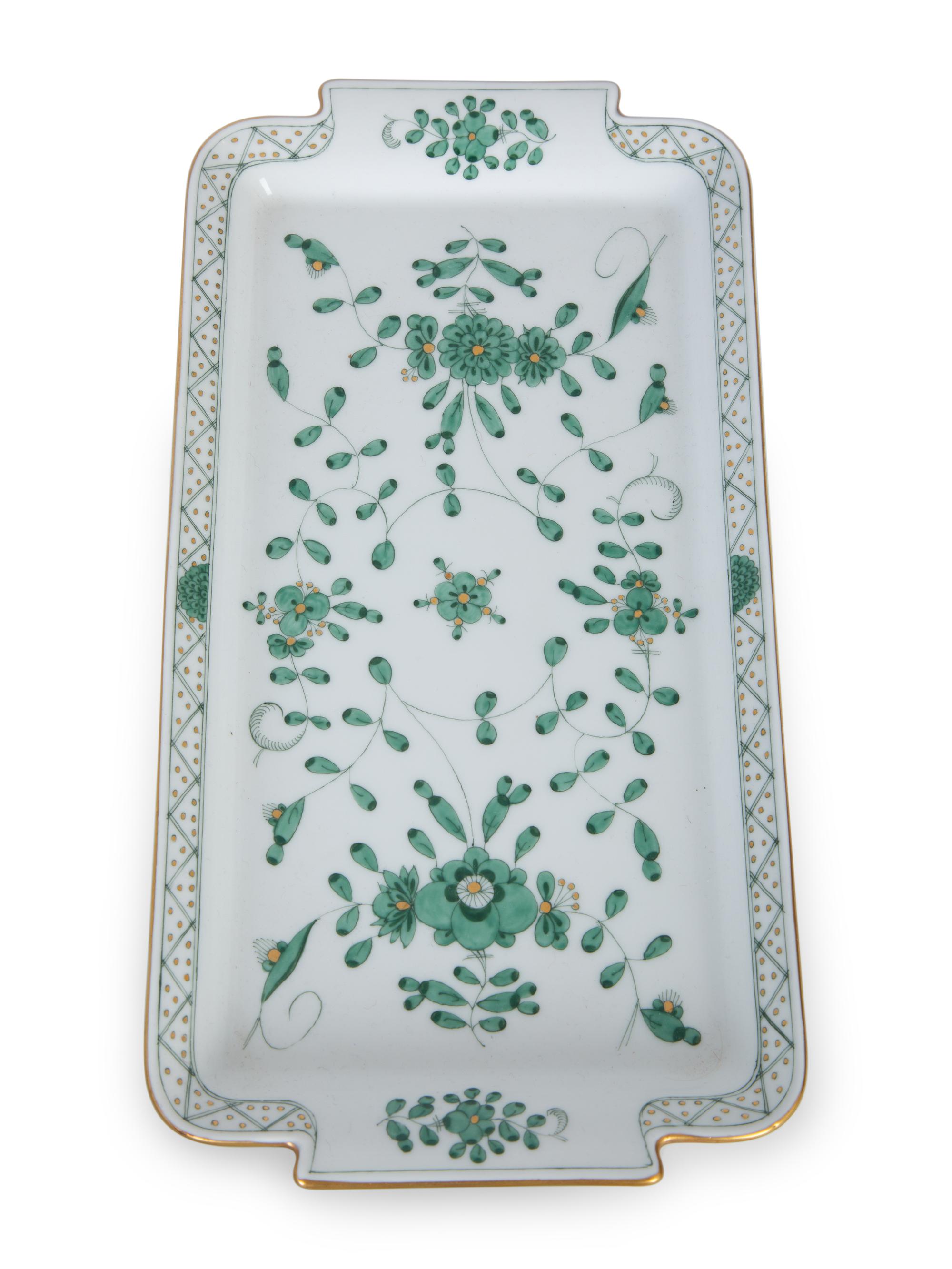 Ten Meissen Porcelain Indian Green Articles — 19TH/20TH CENTURY