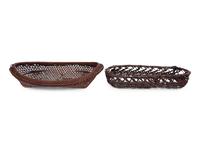 Two Japanese Ikebana Bamboo Flower Arranging Vessels