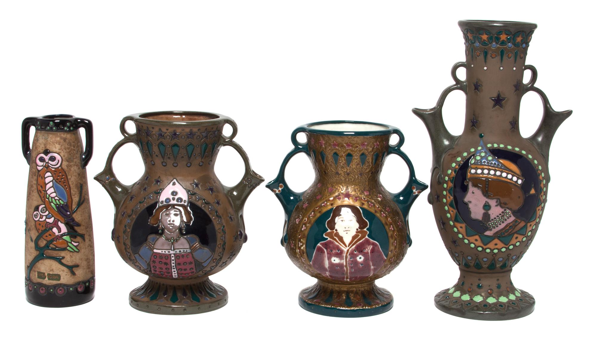 A Collection of Amphora Pottery Height of tallest 15 1/4 inches..