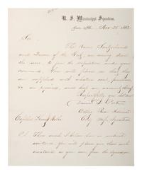 [CIVIL WAR - NAVY]. A group of 4 documents with Vicksburg and Mississippi Squadron interest, comprising: