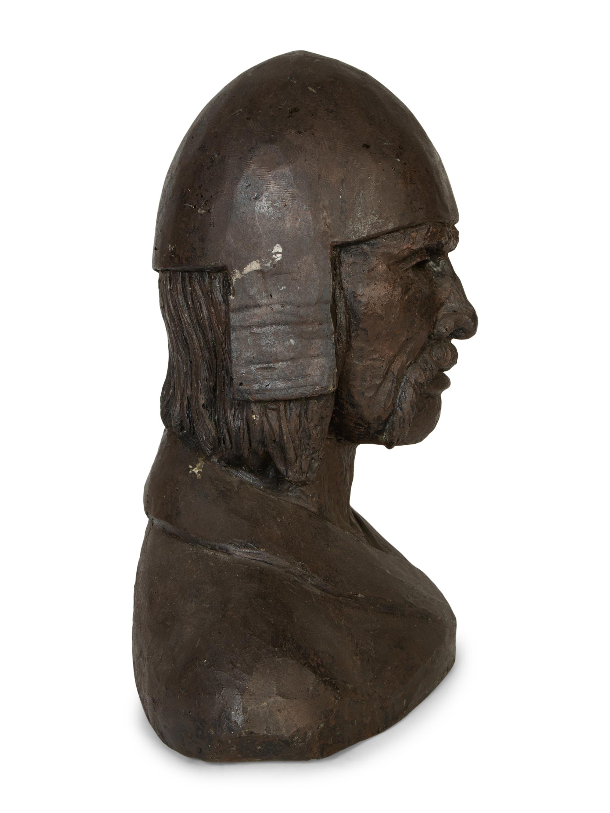 A Resin Bust of a Chinese Warrior