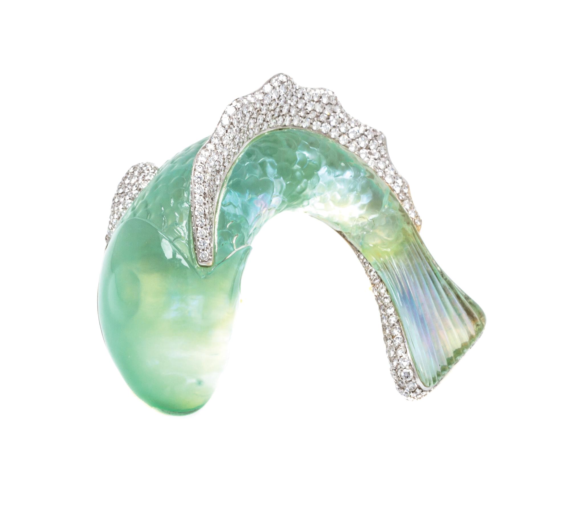 A Collection of 18 Karat Gold and Carved Gem Brooches, Casa Vhernier, 27.40 dwts.