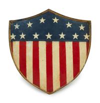 A Painted Metal 13-Star Flag Shield