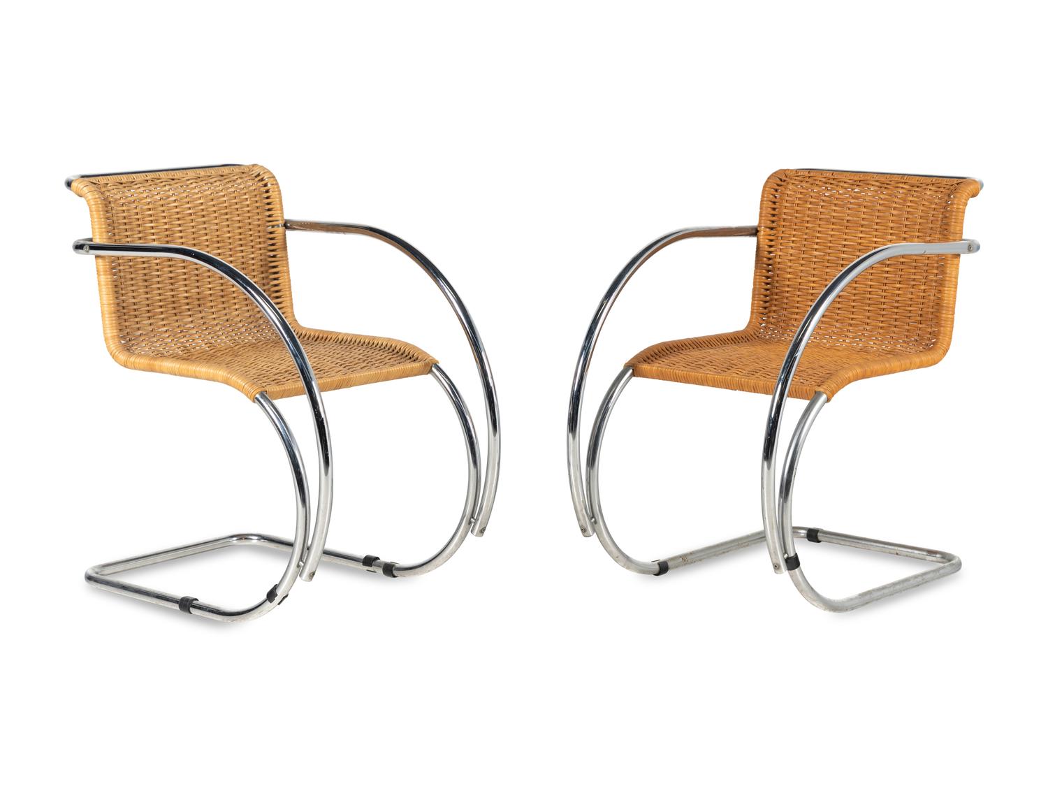 A Pair of Mies Van Der Rohe MR-10 Cantilever Chairs