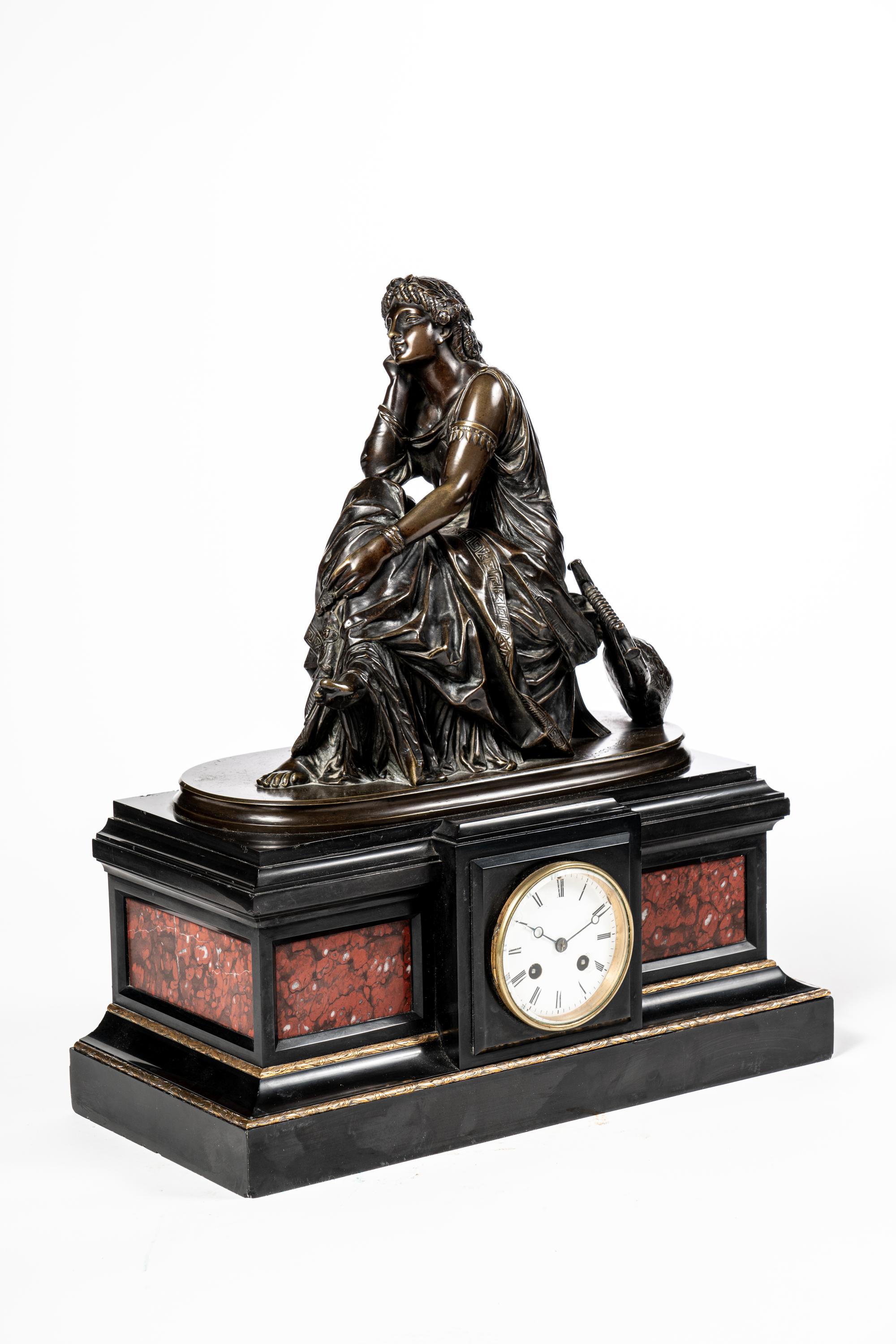 A French Bronze Mantel Clock