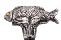 A Victorian Silver Handled Zoomorphic Walking Stick