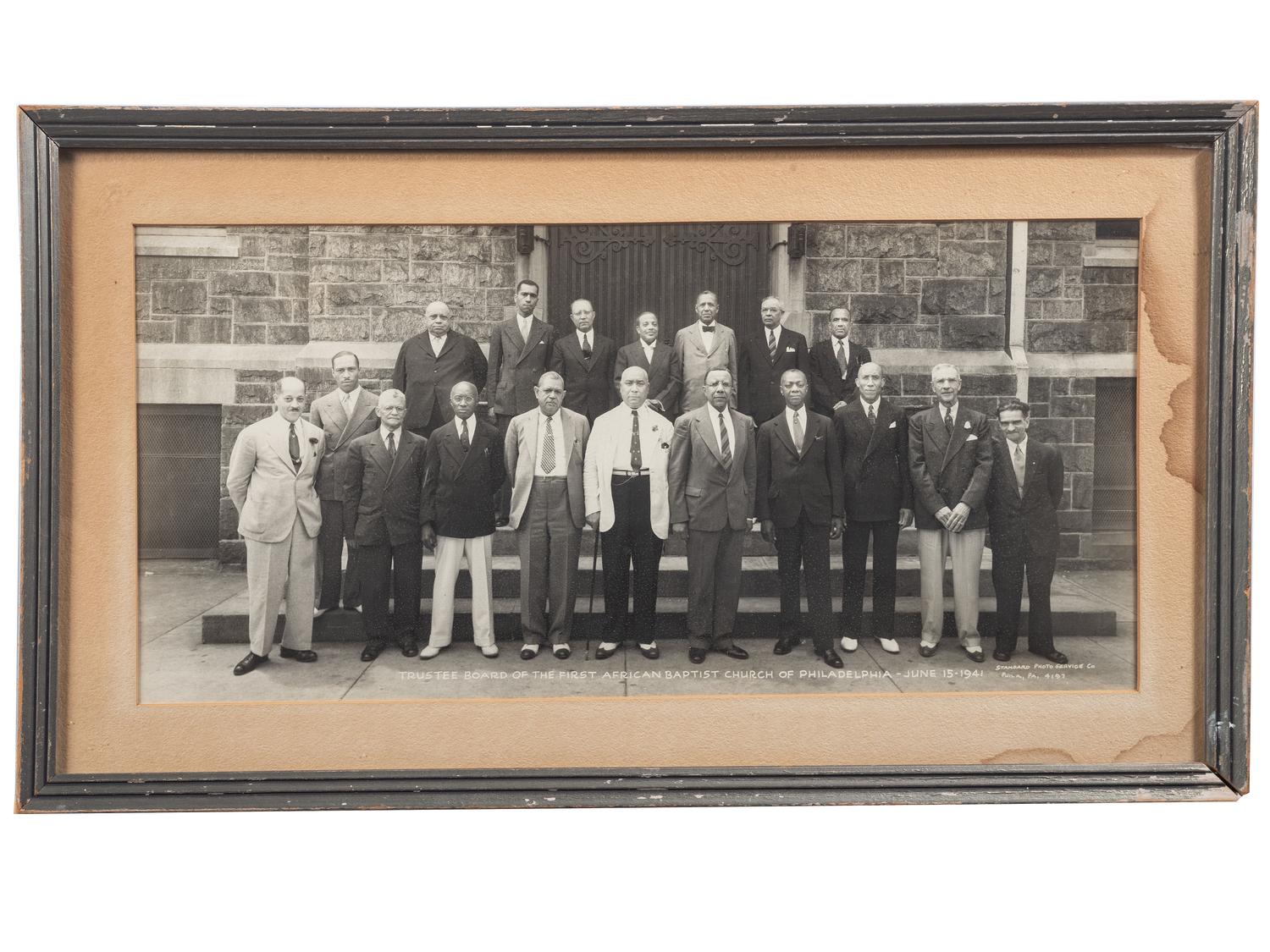 [RELIGION]. A group of 7 items involving African American churches and pastors, incl. AME Church membership card, Order of the Black Rose membership card, photographs, and imprints.
