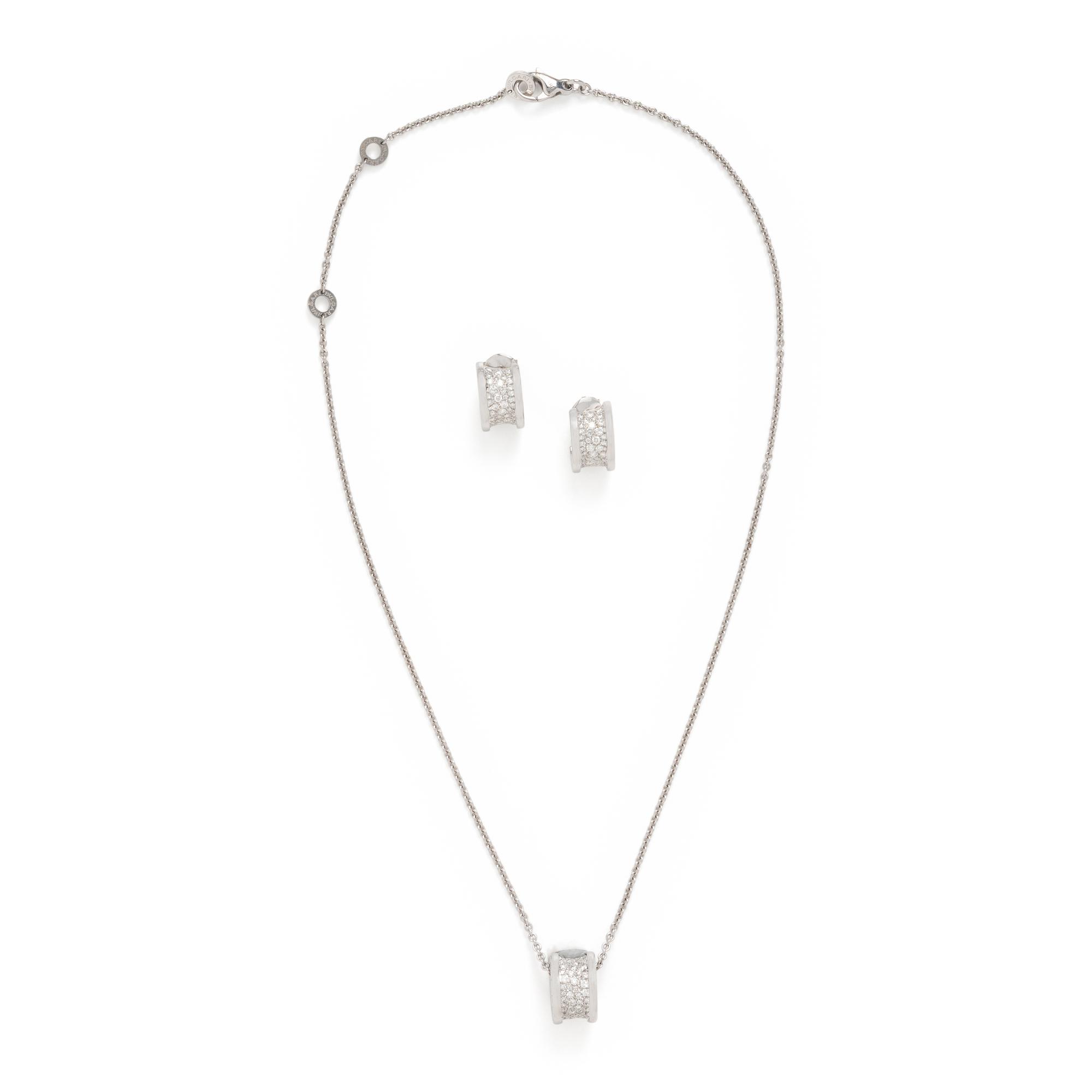 Bulgari, Diamond and White Gold 'B.zero1' Demi-Parure