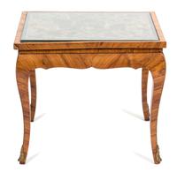 A Louis XV Style Walnut Veneered Occasional Table Height 16 1/4 x width 19 x depth 18 3/4 inches. — 20TH CENTURY