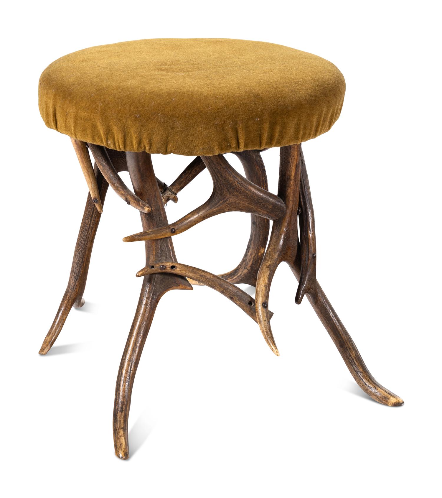 A Victorian Horn Bench and Stool