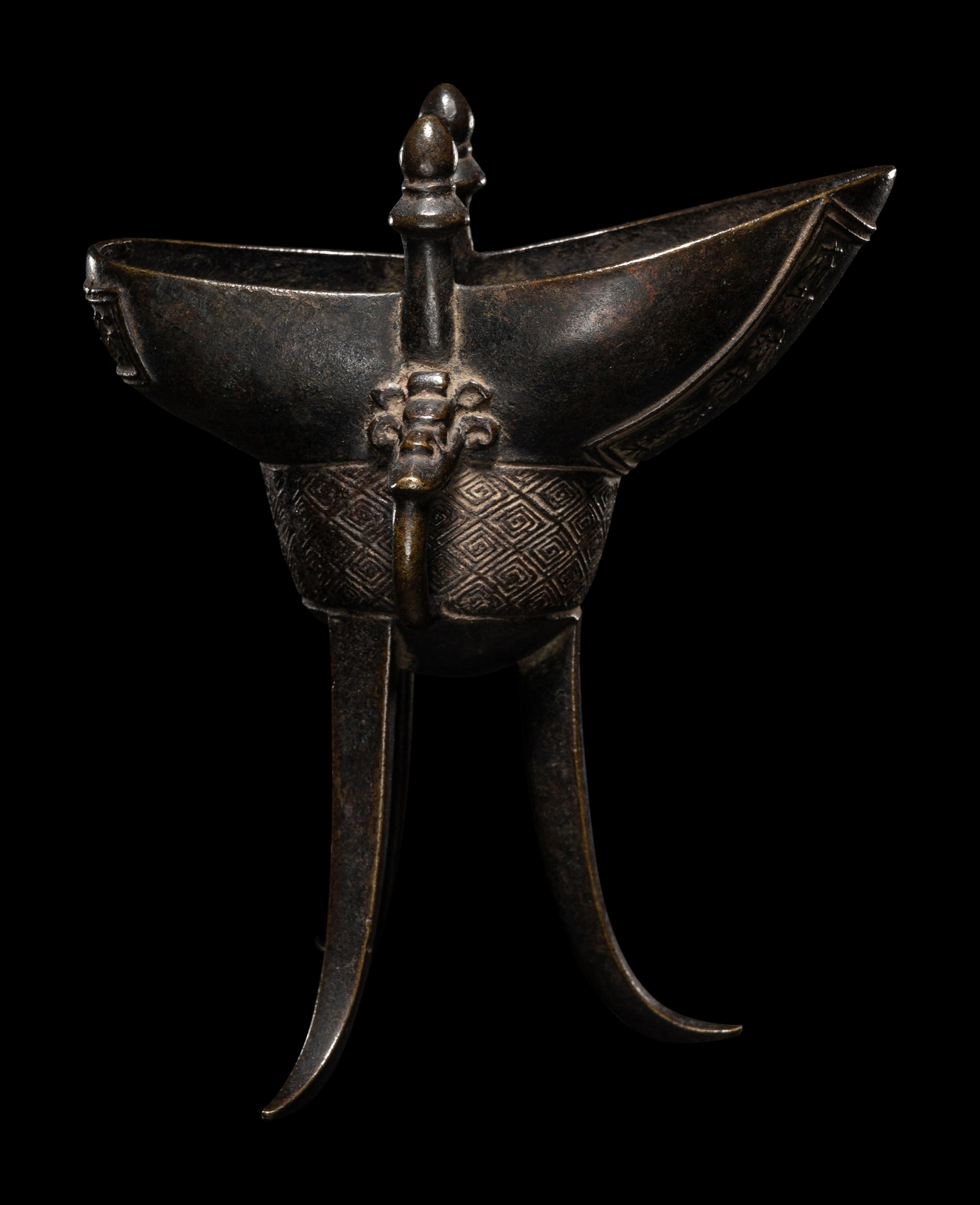 A Chinese Bronze Wine Vessel, Jue