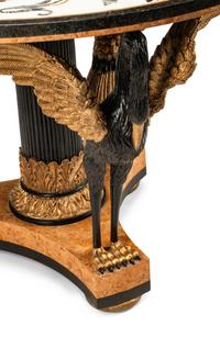 An Italian Parcel-Gilt and Ebonized Pietra Dura-Top Center Table