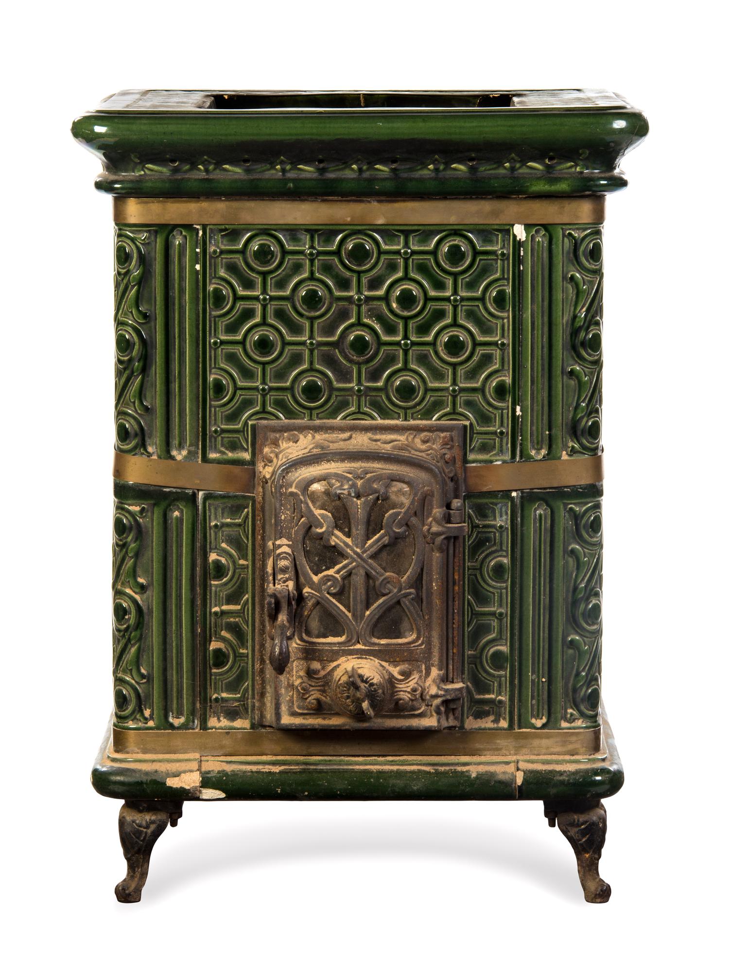 A Continental Ceramic Stove, Height 26 x width 17 3/4 x depth 13 3/4 inches.