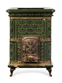 A Continental Ceramic Stove, Height 26 x width 17 3/4 x depth 13 3/4 inches.