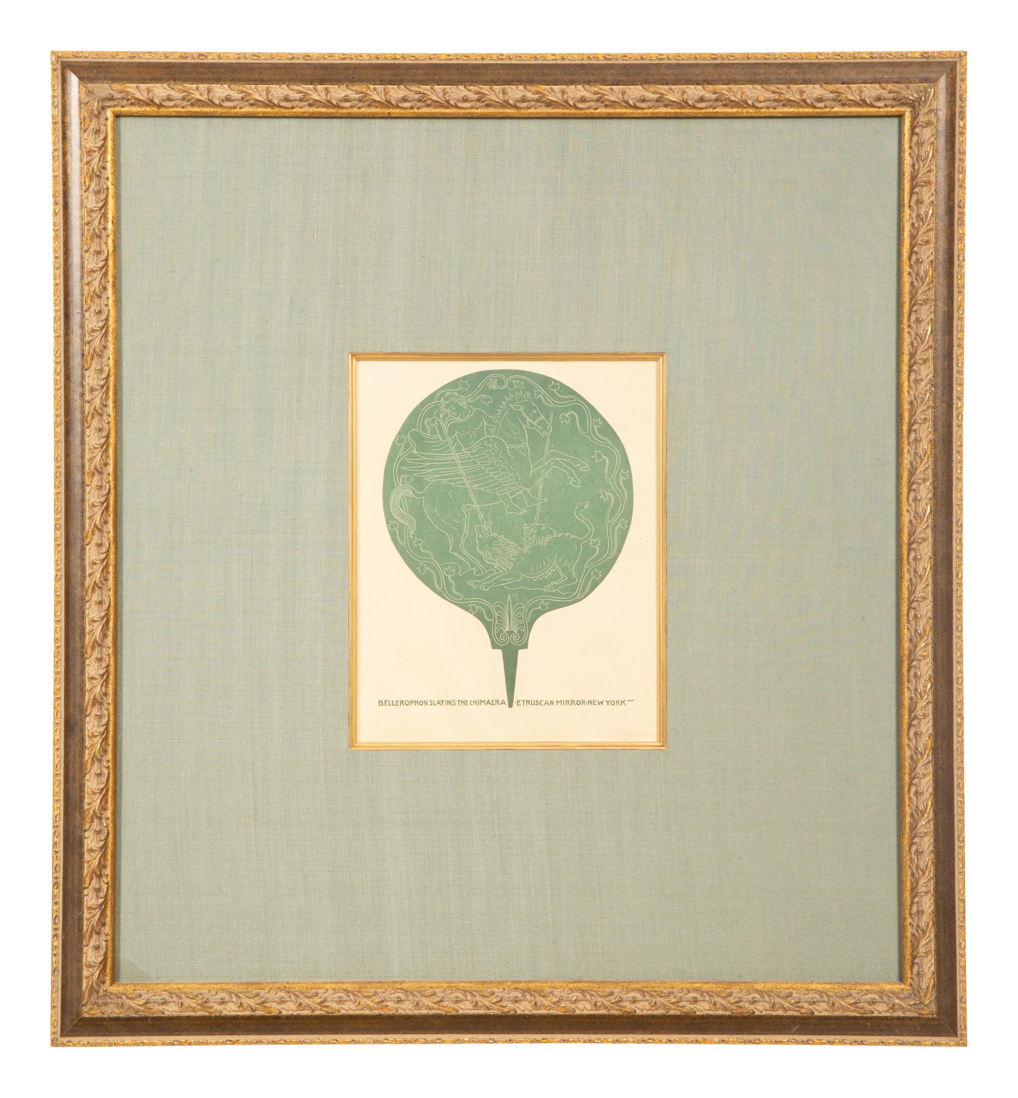 A Suite of Eight Gilt Framed Prints of Ancient Mirrors
