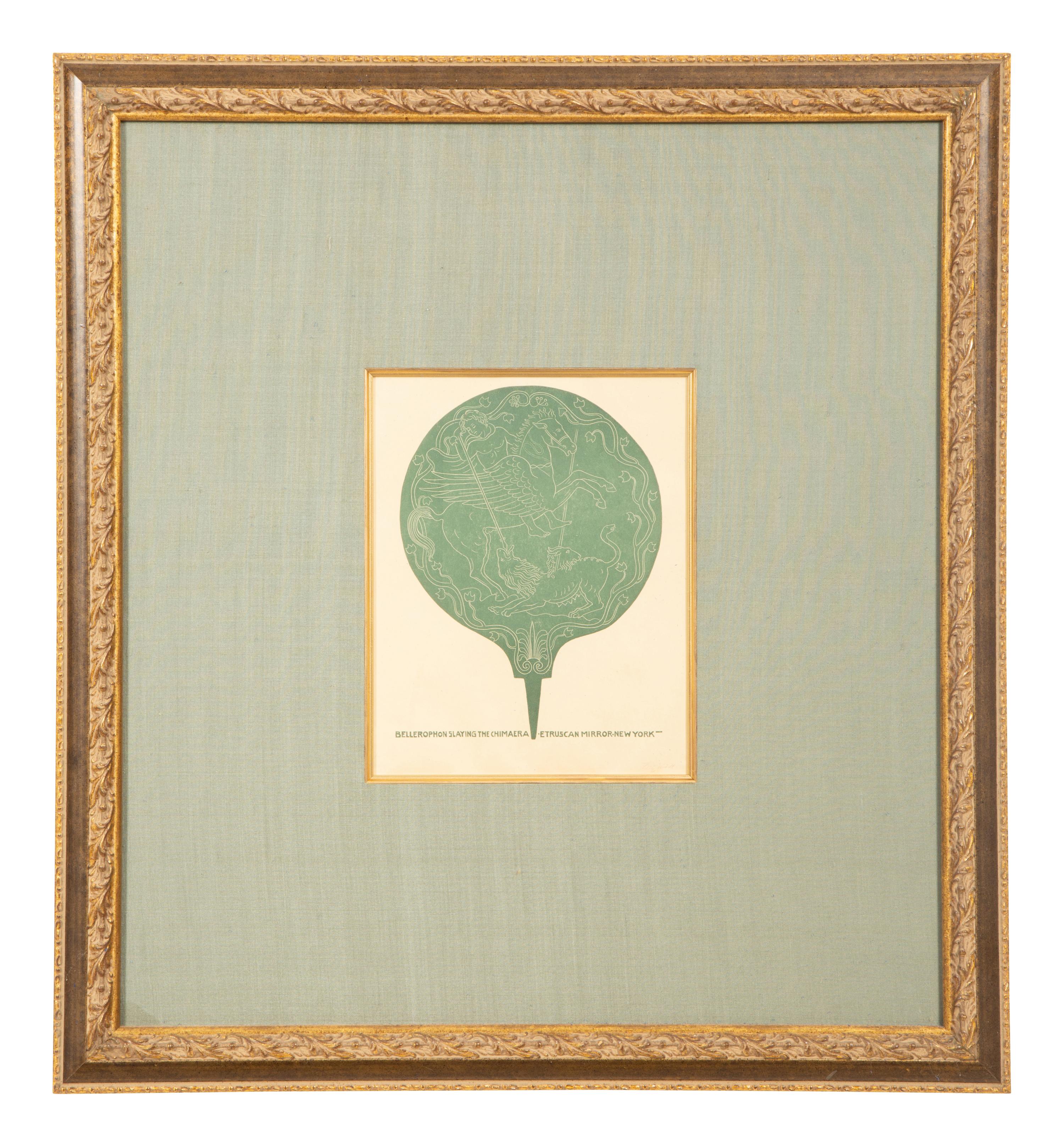 A Suite of Eight Gilt Framed Prints of Ancient Mirrors