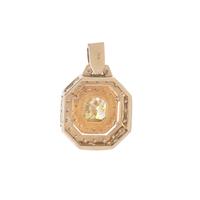 FANCY DEEP YELLOW DIAMOND AND DIAMOND PENDANT