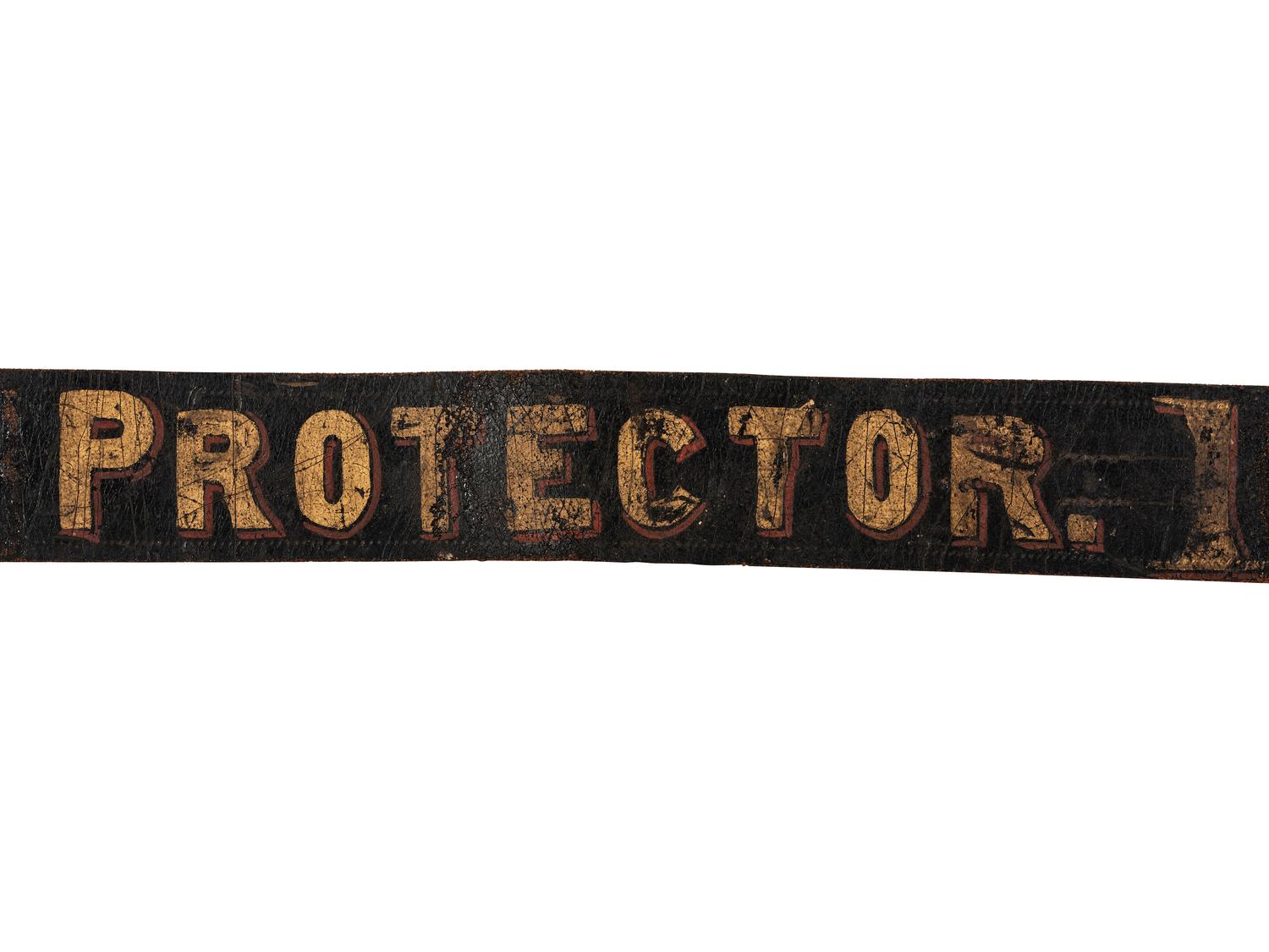 [FIREFIGHTING]. A fireman's "Protector" belt, ca late 1840s-1860s.
